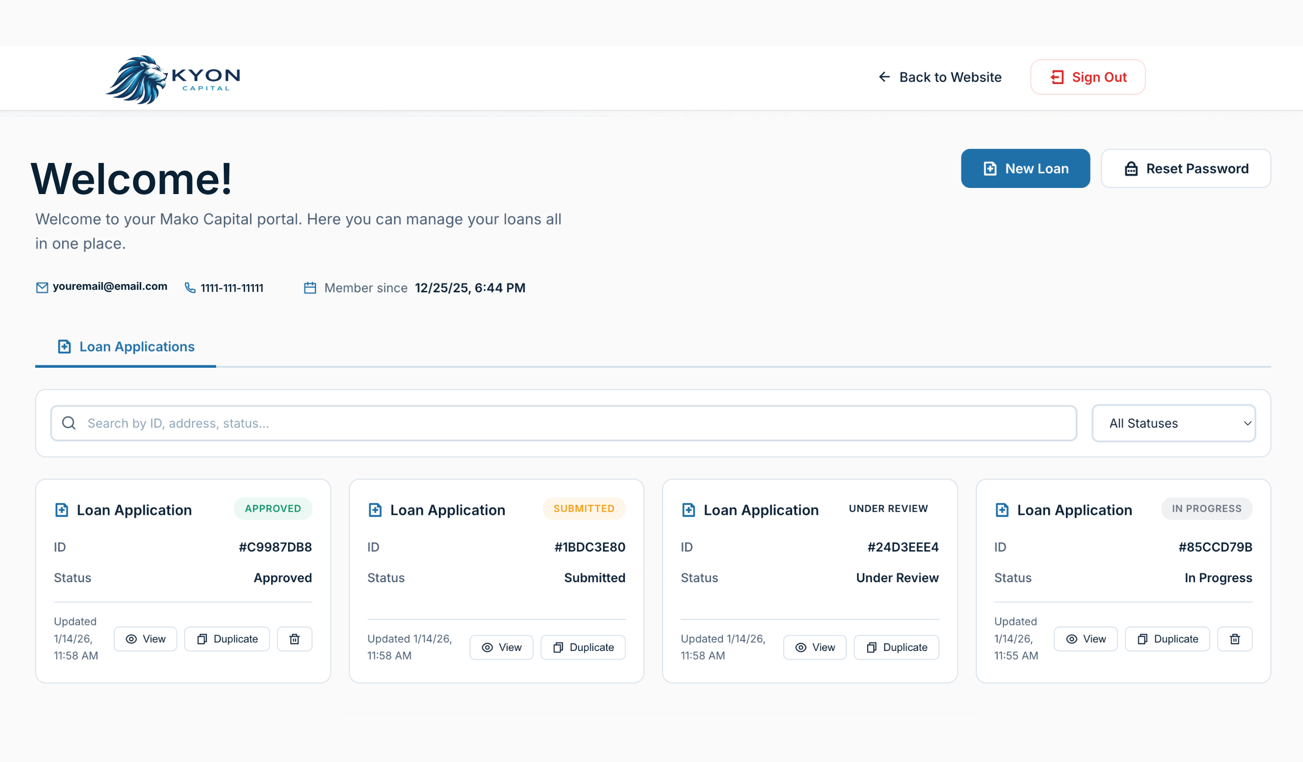 Investor Portal - Kyon Capital